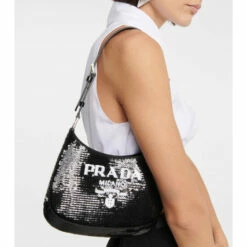 Prada Cleo Small Sequined Shoulder Bag