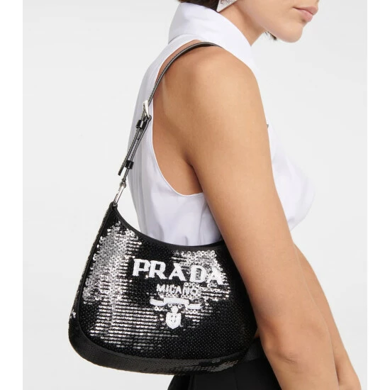 Prada Cleo Small Sequined Shoulder Bag 3 Prada Cleo Small Sequined Shoulder Bag