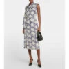 Prada Printed Pongee Midi Dress