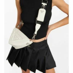 Prada Triangle Leather Shoulder Bag