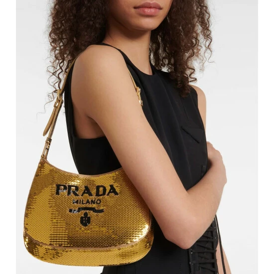 Prada Cleo Medium Sequined Shoulder Bag 3 Prada Cleo Medium Sequined Shoulder Bag