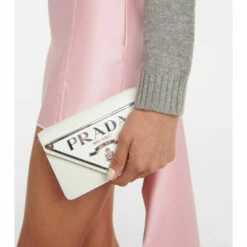 Prada Triangle Mini Leather Crossbody Bag