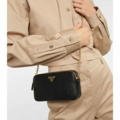 Prada Logo Leather Shoulder Bag