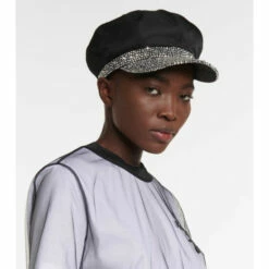 Prada Re-Nylon Embellished Baker Boy Cap