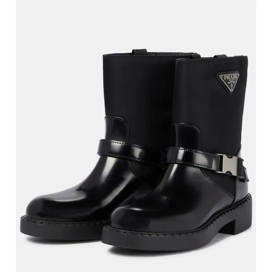 Prada Re-Nylon And Leather Ankle Boots 6 Prada Re-Nylon And Leather Ankle Boots - Image 4