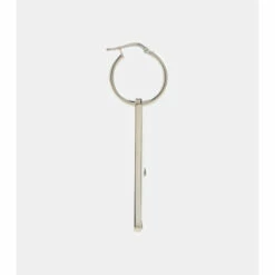 Prada Symbole Logo Sterling Silver Single Earring