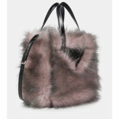 Prada Leather-trimmed Faux Fur Tote -Cheap Prada Store unnamed file 1386