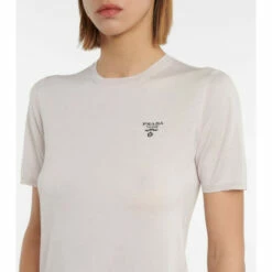 Prada Logo Silk-blend Knit Top -Cheap Prada Store unnamed file 1411
