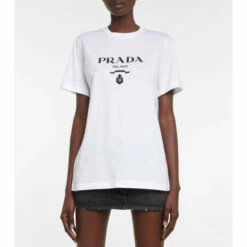 Prada Logo Cotton T-shirt -Cheap Prada Store unnamed file 1445