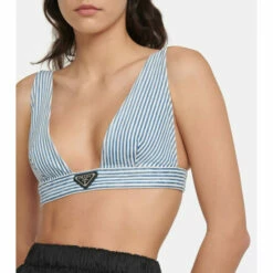 Prada Striped Denim Bralette -Cheap Prada Store unnamed file 1468