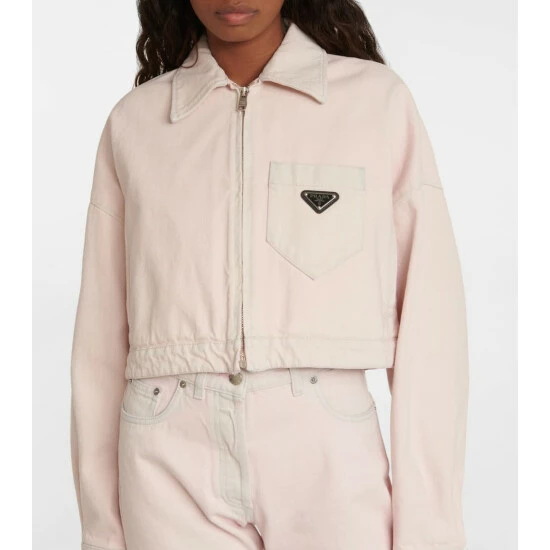 Prada Logo Cropped Denim Jacket 7 Prada Logo Cropped Denim Jacket - Image 5