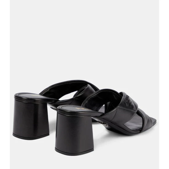 Prada Logo Quilted Leather Sandals 4 Prada Logo Quilted Leather Sandals - Image 2