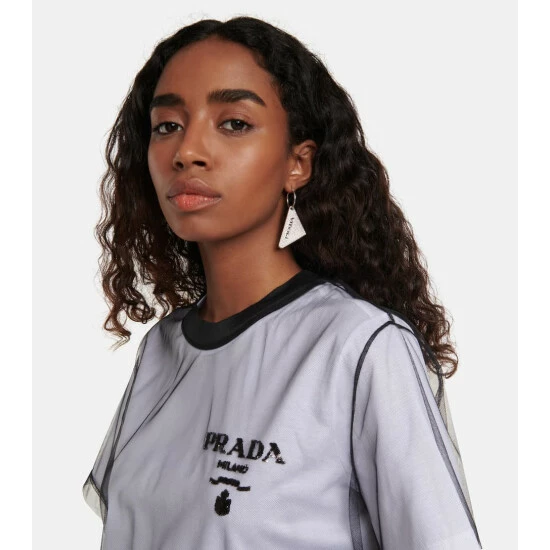 Prada Embellished Logo Single Earring 4 Prada Embellished Logo Single Earring - Image 2