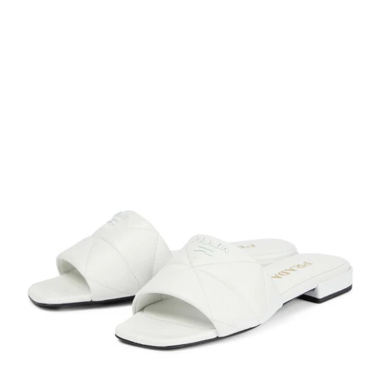 Prada Logo Quilted Leather Sandals 6 Prada Logo Quilted Leather Sandals - Image 4