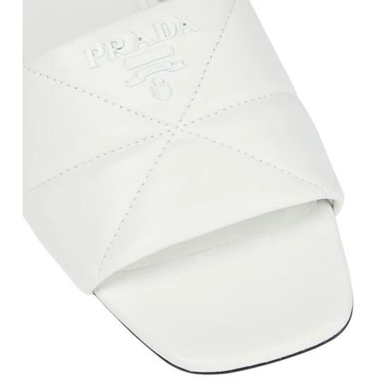Prada Logo Quilted Leather Sandals 7 Prada Logo Quilted Leather Sandals - Image 5