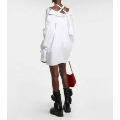 Prada Off-shoulder Cotton Poplin Minidress -Cheap Prada Store unnamed file 175