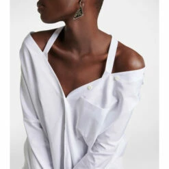 Prada Off-shoulder Cotton Poplin Minidress -Cheap Prada Store unnamed file 176