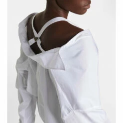 Prada Off-shoulder Cotton Poplin Minidress -Cheap Prada Store unnamed file 177