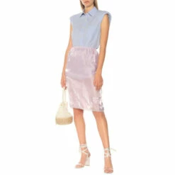 Cheap Prada Store 36 Prada Lace-trimmed Silk Charmeuse Skirt