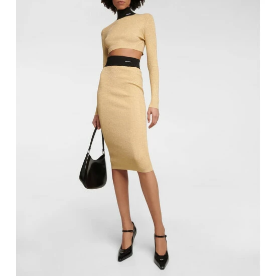 Prada Lamé Cropped Turtleneck Sweater 3 Prada Lamé Cropped Turtleneck Sweater