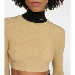 Prada Lamé Cropped Turtleneck Sweater 7 Prada Lamé Cropped Turtleneck Sweater -Cheap Prada Store unnamed file 193