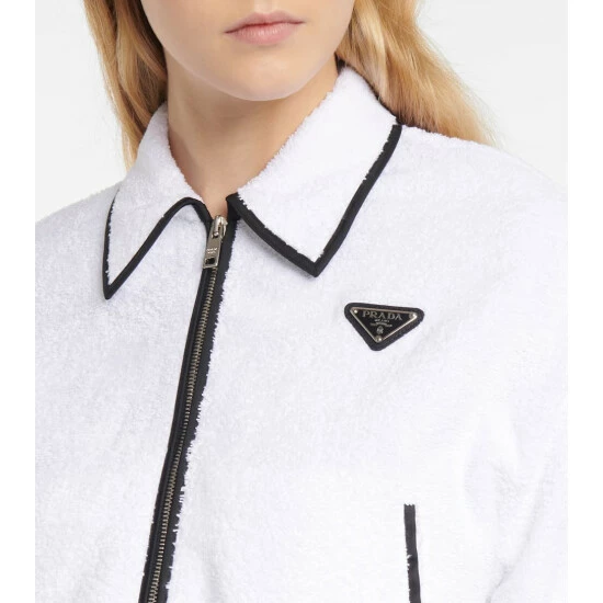 Prada Cropped Cotton Terry Jacket 5 Prada Cropped Cotton Terry Jacket - Image 3