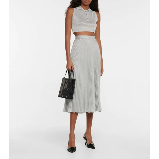 Prada Metallic Knit Crop Top 3 Prada Metallic Knit Crop Top
