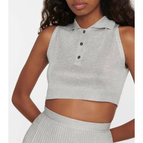 Prada Metallic Knit Crop Top 5 Prada Metallic Knit Crop Top - Image 3
