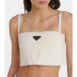 Prada Logo Denim Crop Top -Cheap Prada Store unnamed file 2035