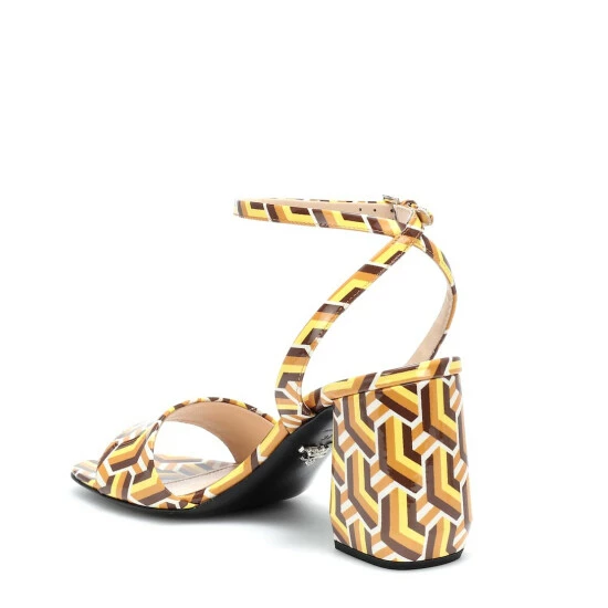Prada Printed Leather Sandals 4 Prada Printed Leather Sandals - Image 2