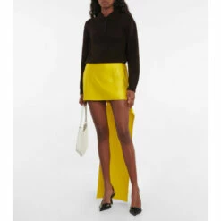 Prada Silk Satin Miniskirt With Train