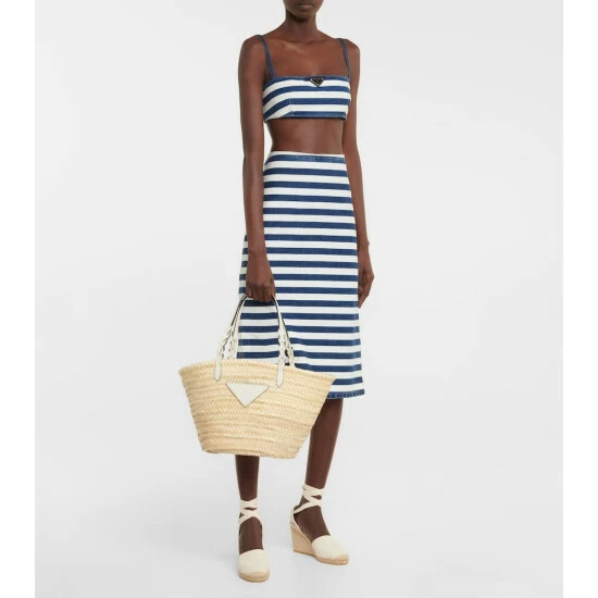 Prada Striped Denim Crop Top 3 Prada Striped Denim Crop Top