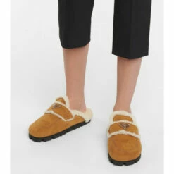 Prada Shearling-lined Suede Slippers -Cheap Prada Store unnamed file 2163