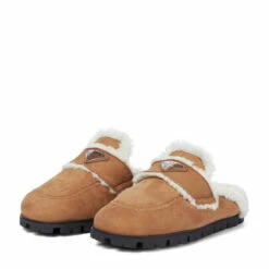 Prada Shearling-lined Suede Slippers -Cheap Prada Store unnamed file 2164