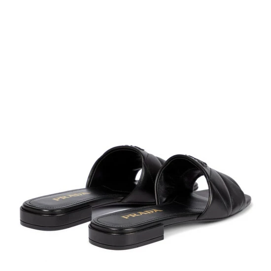 Prada Logo Quilted Leather Sandals 4 Prada Logo Quilted Leather Sandals - Image 2