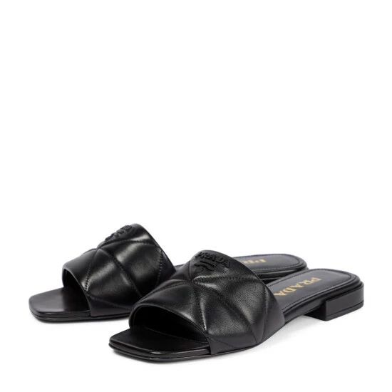 Prada Logo Quilted Leather Sandals 6 Prada Logo Quilted Leather Sandals - Image 4