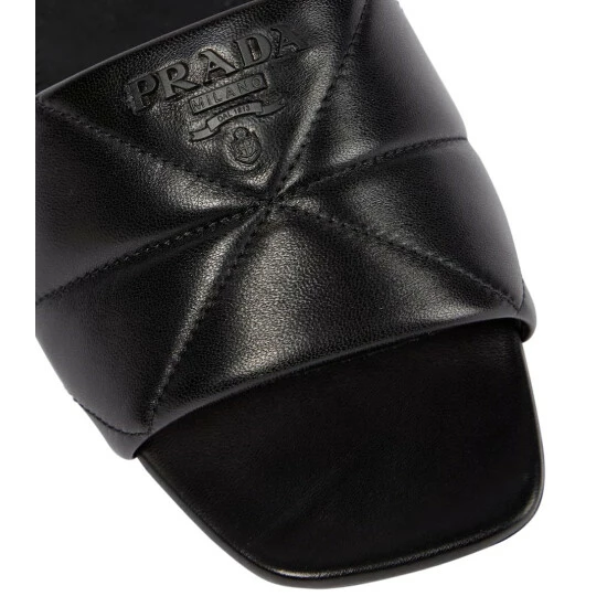 Prada Logo Quilted Leather Sandals 7 Prada Logo Quilted Leather Sandals - Image 5