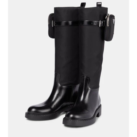 Prada Leather, Nylon And Rubber Boots 6 Prada Leather, Nylon And Rubber Boots - Image 4