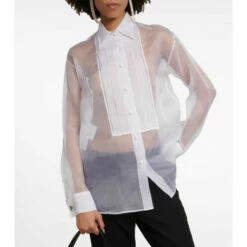 Prada Sheer Silk Organza Shirt -Cheap Prada Store unnamed file 228
