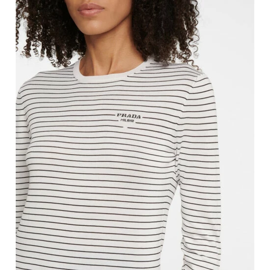 Prada Striped Silk And Cotton Sweater 5 Prada Striped Silk And Cotton Sweater - Image 3