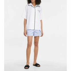 Prada Faux Shearling Slides