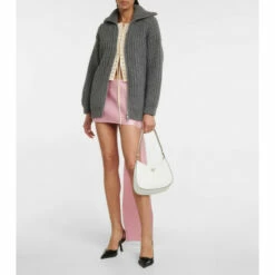 Prada Silk Satin Miniskirt With Train