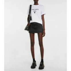 Prada Low-rise Denim Miniskirt