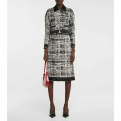 Prada Cotton And Linen Bouclé Crop Jacket