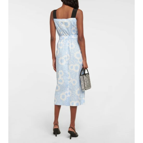 Prada Floral Cotton-blend Midi Dress 4 Prada Floral Cotton-blend Midi Dress - Image 2