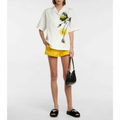 Prada High-rise Cotton Drill Shorts