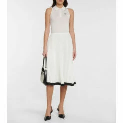 Prada Silk And Cotton Polo Midi Dress