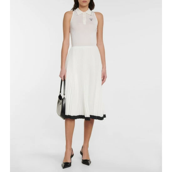 Prada Silk And Cotton Polo Midi Dress 3 Prada Silk And Cotton Polo Midi Dress