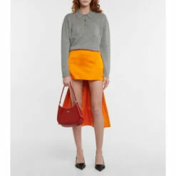 Prada Silk Satin Midi Skirt