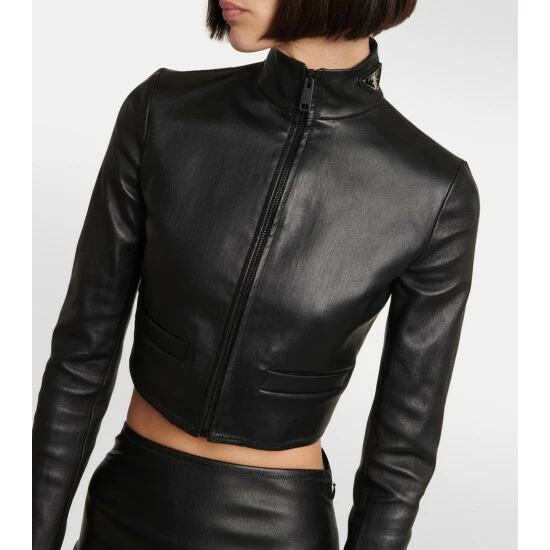 Prada Cropped Leather Jacket 5 Prada Cropped Leather Jacket - Image 3